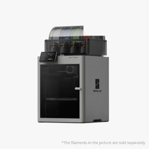 Bambu Lab P2S enclosed 3D printer with an AMS unit mounted on top