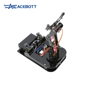 ACEBOTT ESP32 four degree of freedom robot arm assembled with the arm raised