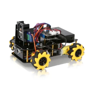ACEBOTT smart car fitted with the ESP32 camera expansion pack on a servo mount